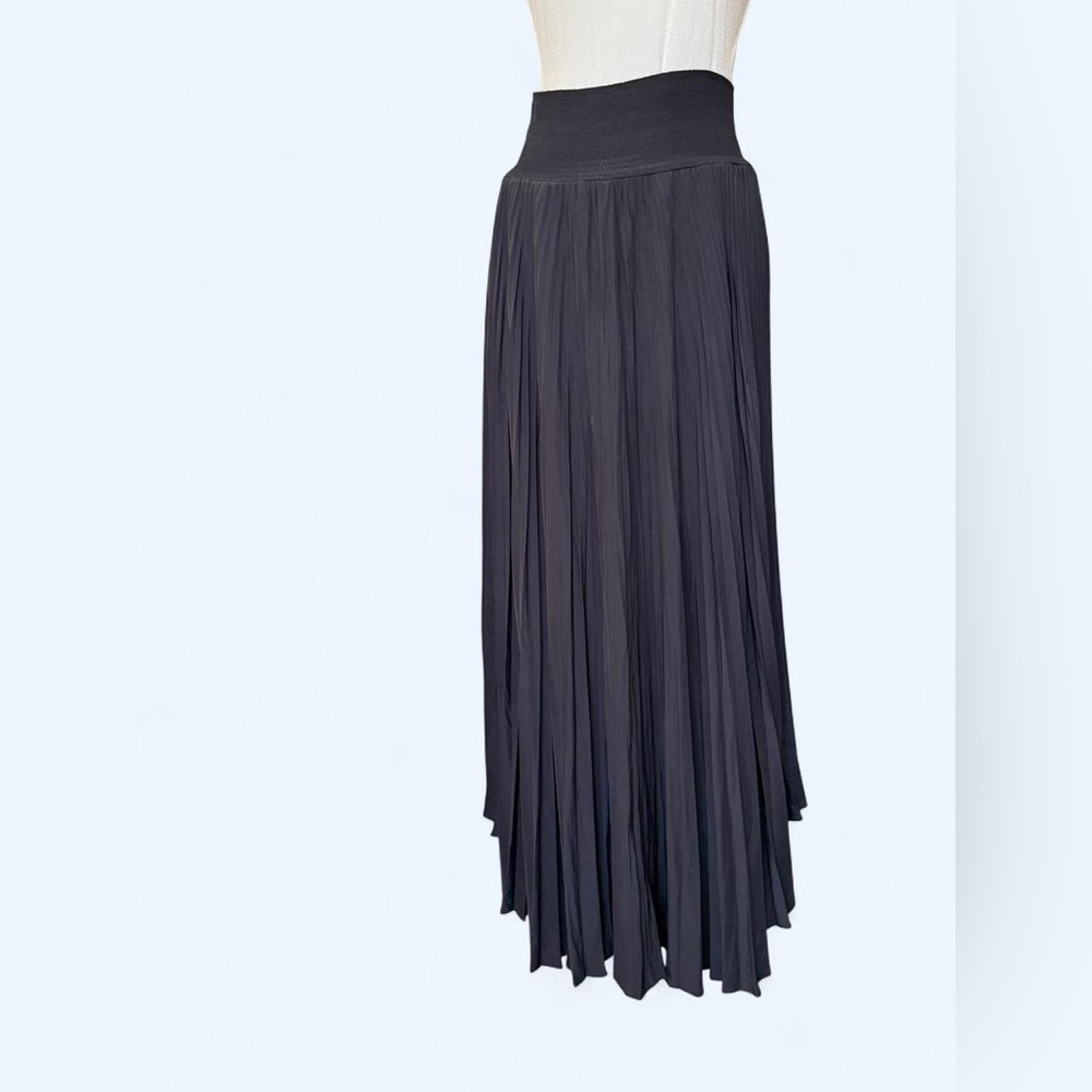 A.L.C. Black Pleated Maxi Skirt